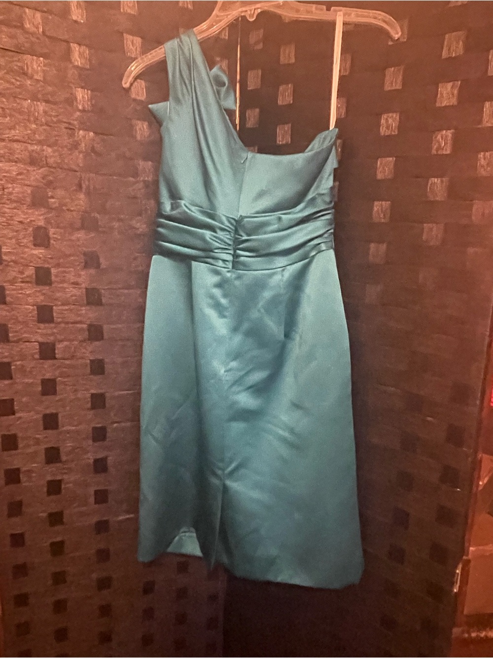 David's Bridal  One Shoulder“Malibu"  Short Dress Size 6 Nye Party Dress - Picture 8 of 10